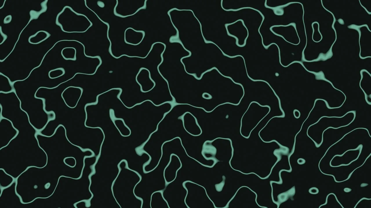 Abstract contour lines drifting across a dark field